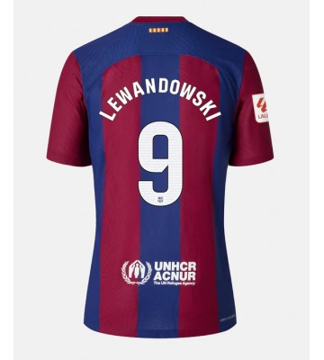 Lacne Ženy Futbalové dres Barcelona Robert Lewandowski #9 2023-24 Krátky Rukáv - Domáci